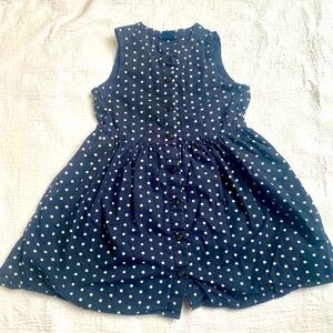 GAP Girls navy and white polka dot dress size 4-5 T classic, sleeveless buttons